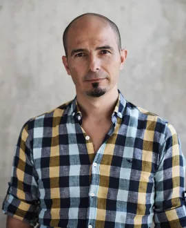 Portrait on concrete background